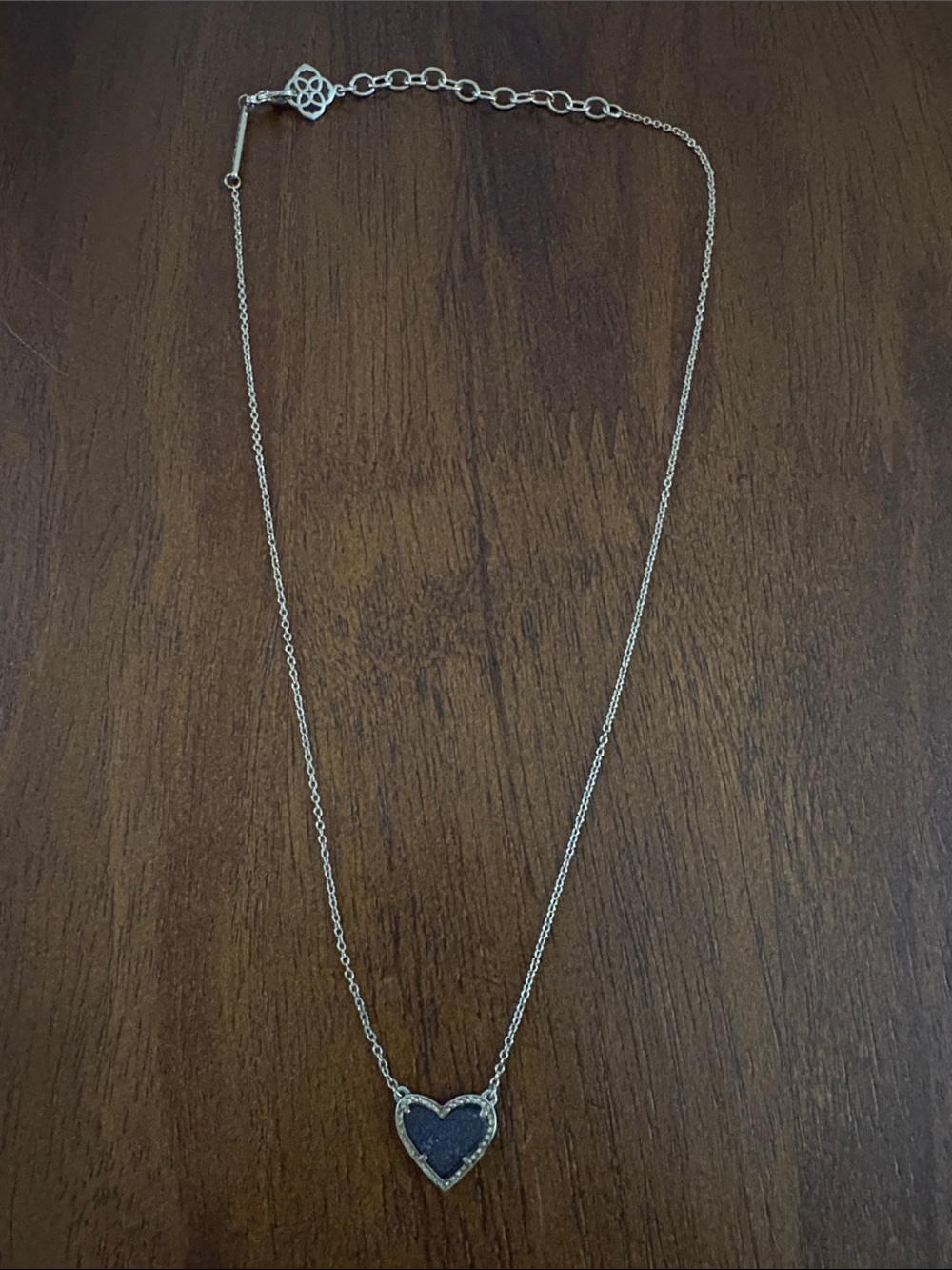 Kendra Scott Black Heart Pendant Necklace - Gold Chain